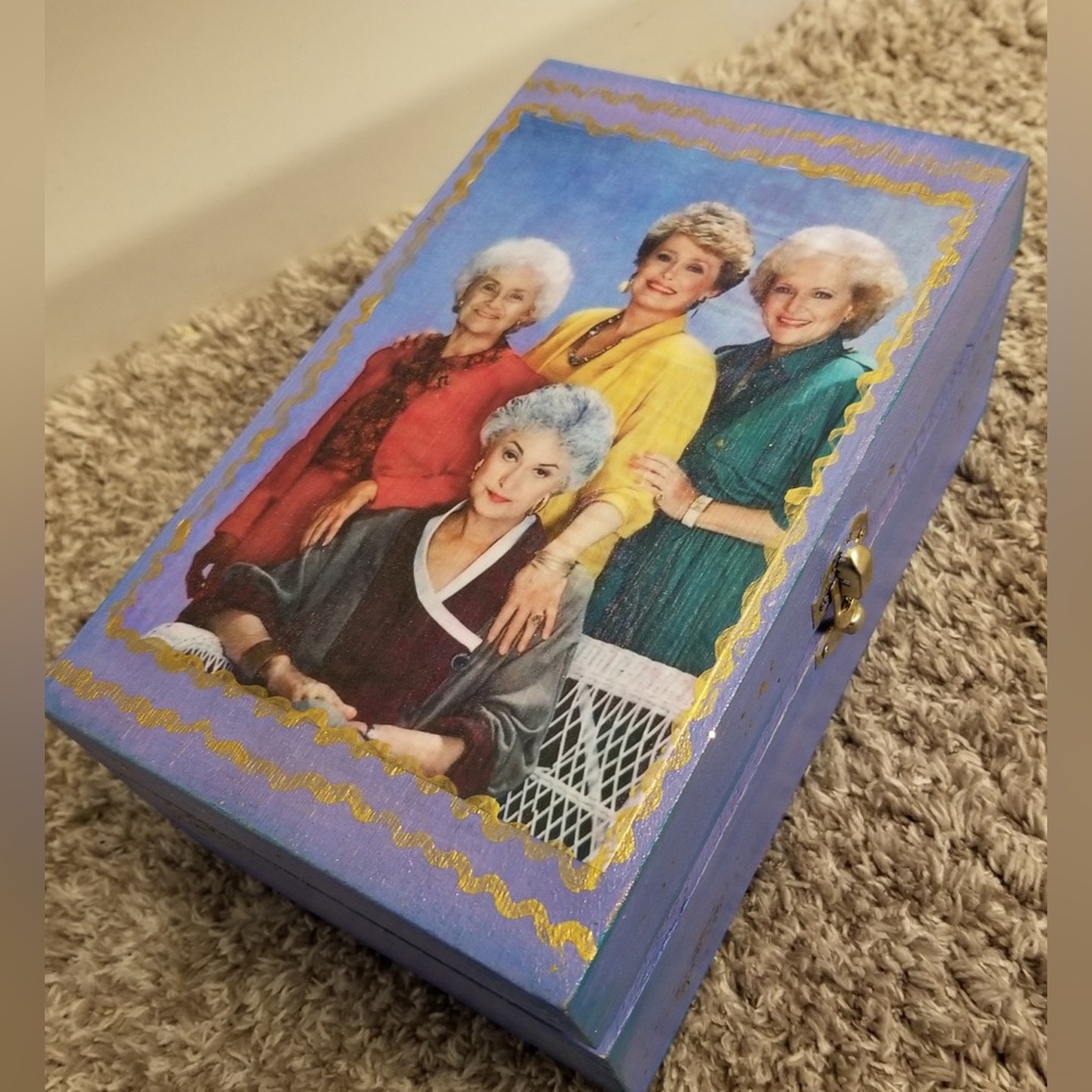 Golden Girls painted wooden Keepsake Stash Trinket box
